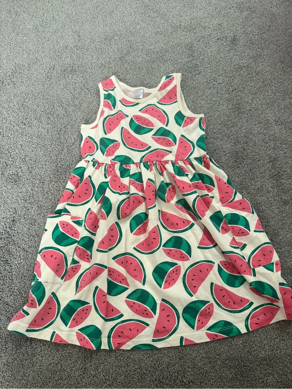Hanna Andersson Watermelon Print Tank Dress Sz 130cm